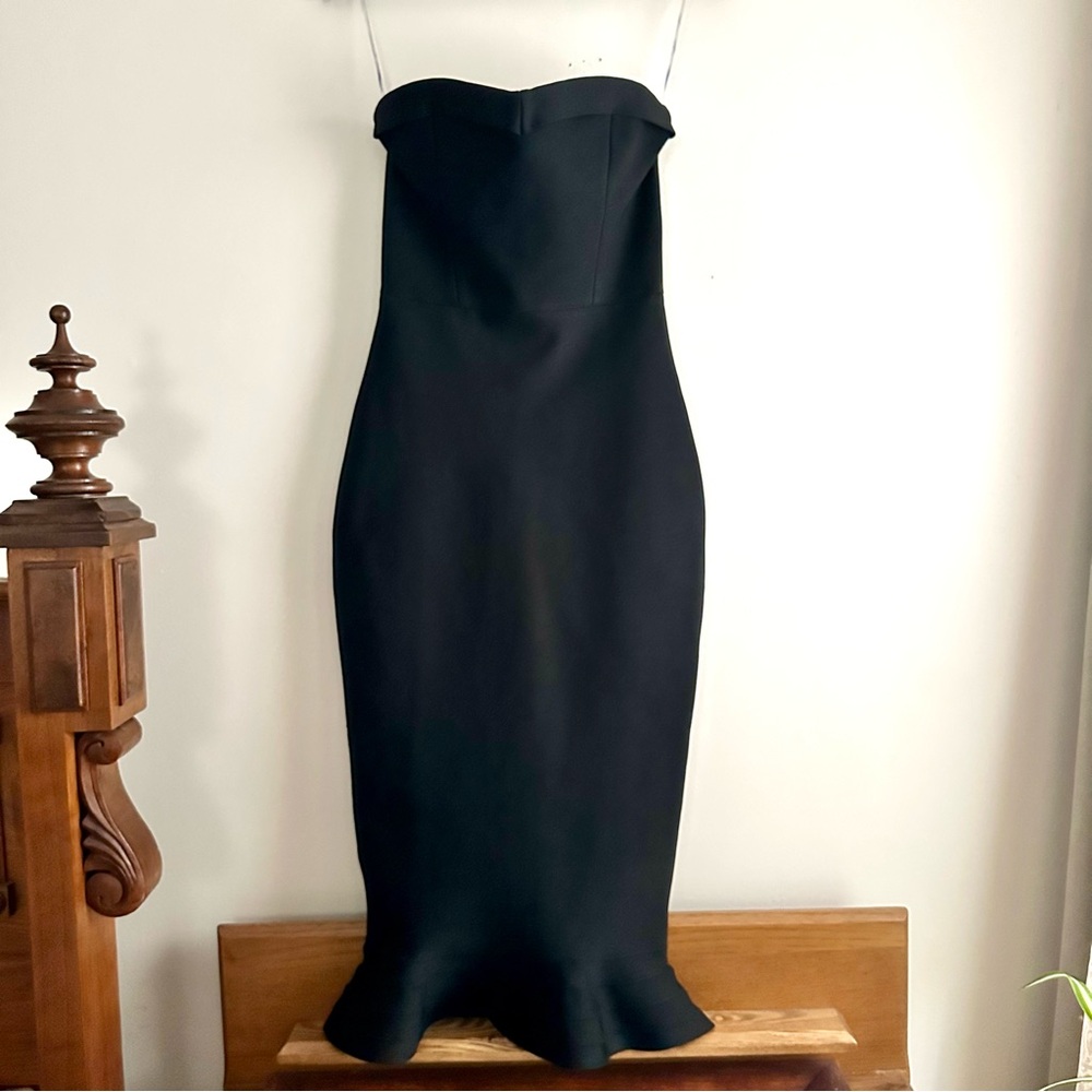 House of CB‎ • Fabrizia Strapless Fluted-Hem Midi Dress